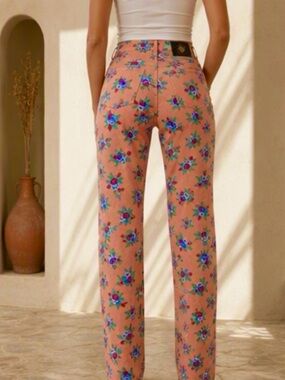 🌷 Versace Jeans Couture 🌷 Vintage Floral Jeans Made in Italy 🇮🇹